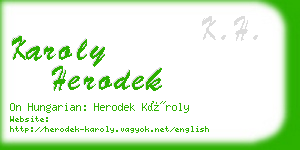 karoly herodek business card